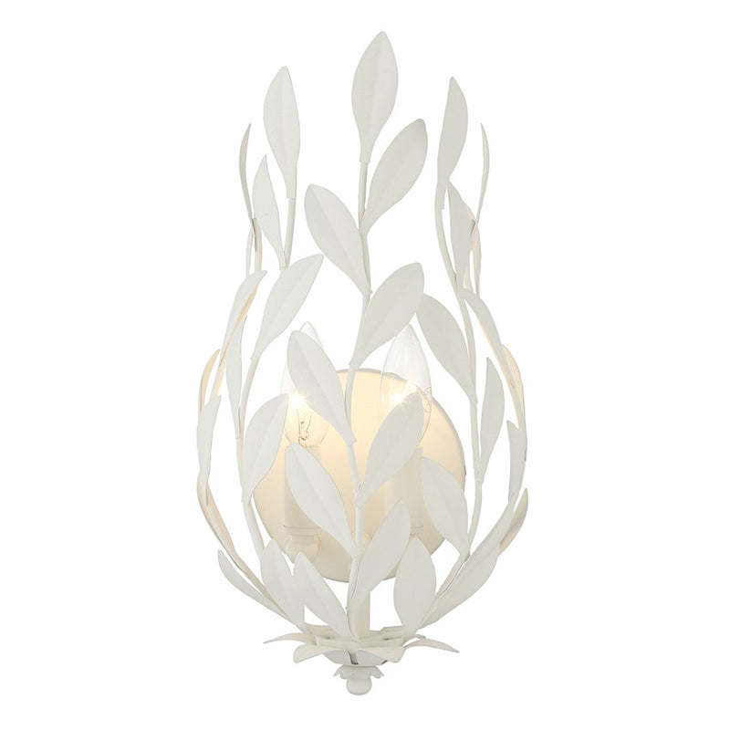 Crystorama Broche 2 Light Sconce, Matte White