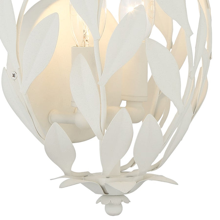 Crystorama Broche 2 Light Sconce, Matte White