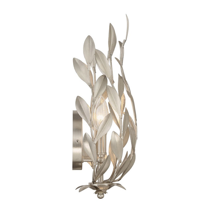 Crystorama Broche 2 Light Sconce, Antique Silver