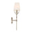 Crystorama Broche 2 Light Armed Sconce, Antique Silver/White