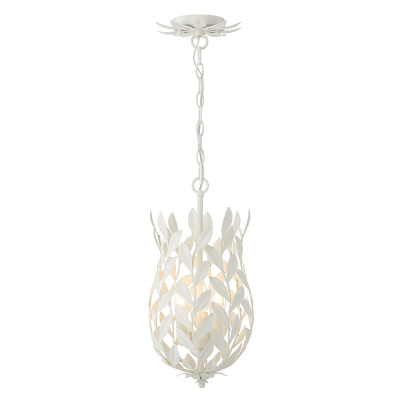 Crystorama Broche 3 Light Mini Pendant, Matte White