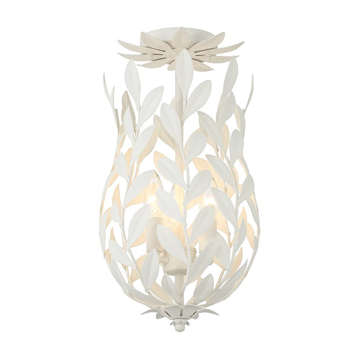 Crystorama Broche 3 Light Semi Flush Mount, Matte White - 563-MT-CEILING