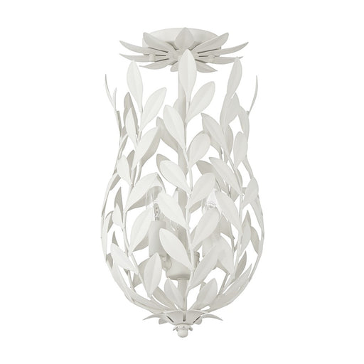 Crystorama Broche 3 Light Semi Flush Mount, Matte White