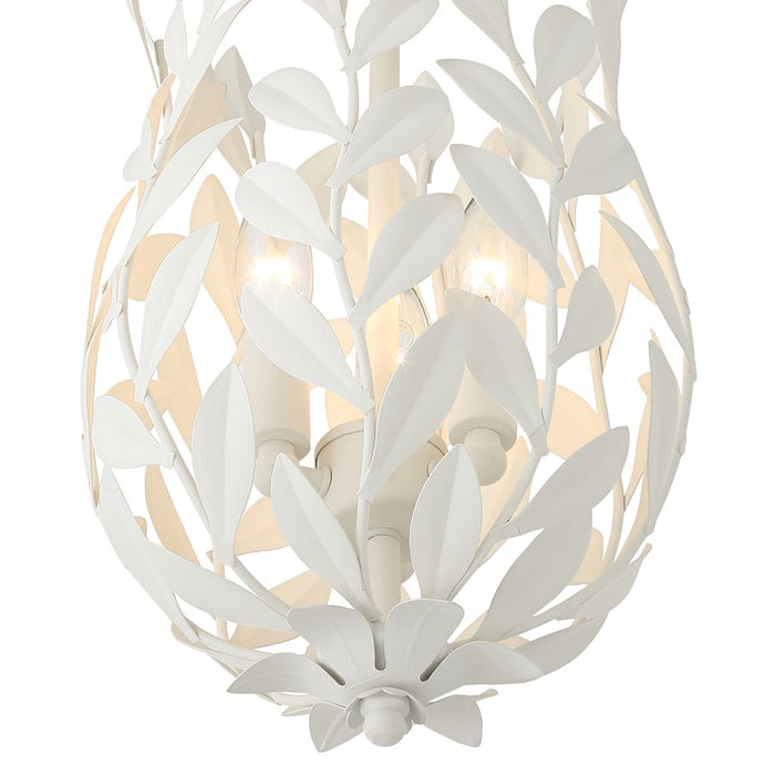 Crystorama Broche 3 Light Semi Flush Mount, Matte White