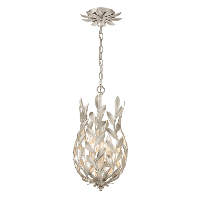 Crystorama Broche 3 Light Mini Pendant, Antique Silver - 563-SA