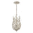 Crystorama Broche 3 Light Mini Pendant, Antique Silver