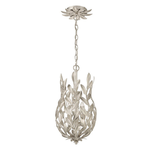 Crystorama Broche 3 Light Mini Pendant, Antique Silver