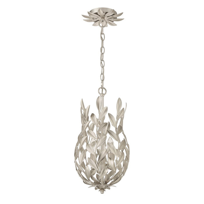Crystorama Broche 3 Light Mini Pendant, Antique Silver