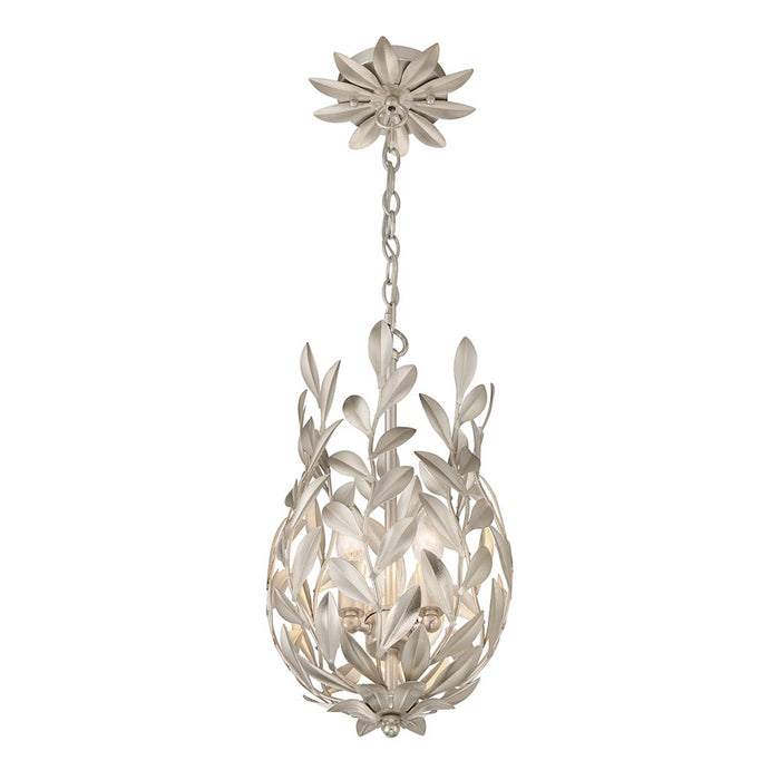 Crystorama Broche 3 Light Mini Pendant, Antique Silver