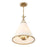Crystorama Broche 4 Light Pendant, Antique Gold/White