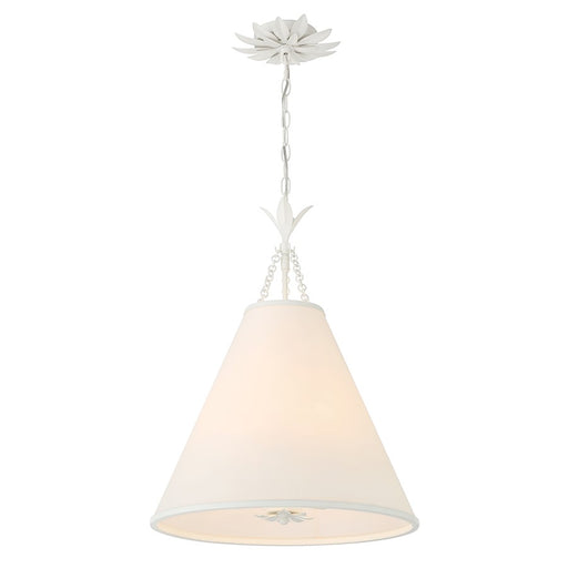 Crystorama Broche 4 Light Pendant, Matte White/White - 564-MT