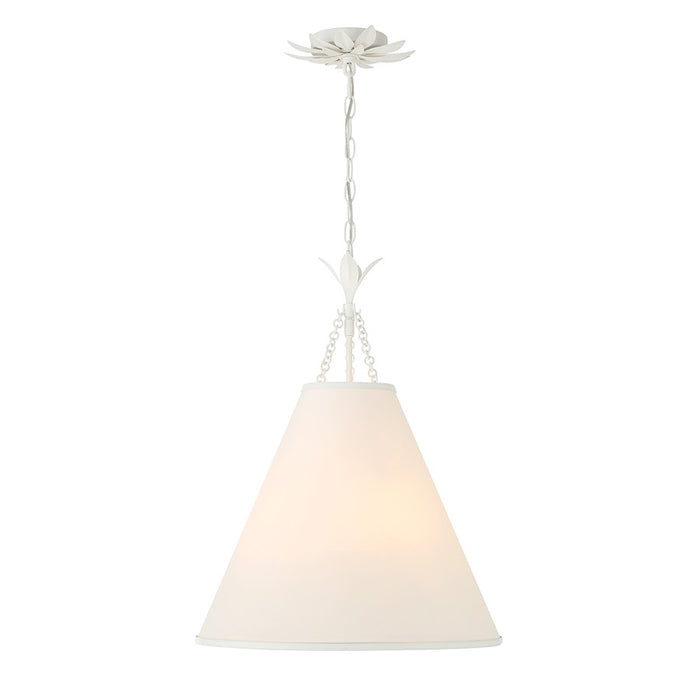 Crystorama Broche 4 Light Pendant, Matte White/White