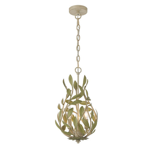 Crystorama Broche 3 Light 9" Chandelier, Champagne Green Tea - 565-CT