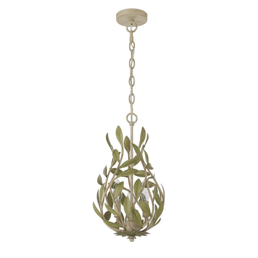 Crystorama Broche 3 Light 9" Chandelier, Champagne Green Tea