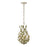 Crystorama Broche 3 Light 9" Chandelier, Champagne Green Tea