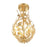 Crystorama Broche 3 Light 9" Semi Flush Mount, Antique Gold