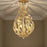 Crystorama Broche 3 Light 9" Semi Flush Mount, Antique Gold