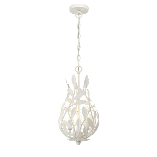 Crystorama Broche 3 Light 9" Chandelier, Matte White - 565-MT