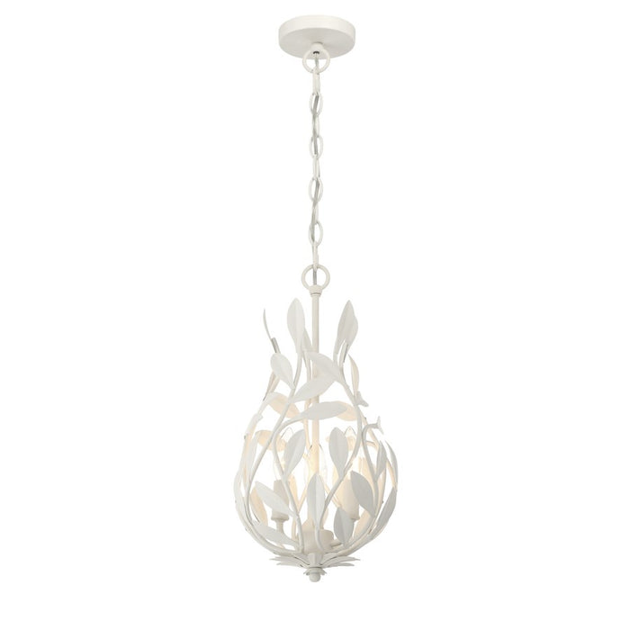 Crystorama Broche 3 Light 9" Chandelier, Matte White - 565-MT