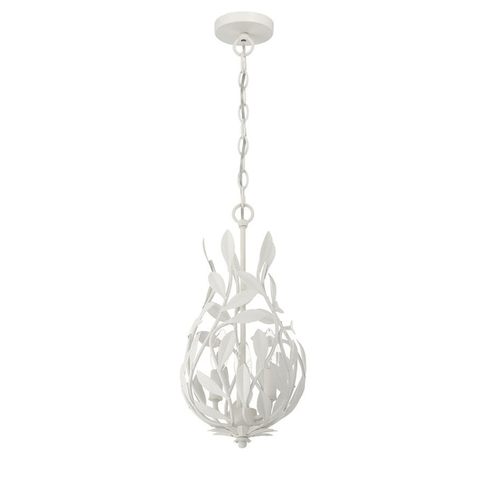 Crystorama Broche 3 Light 9" Chandelier, Matte White