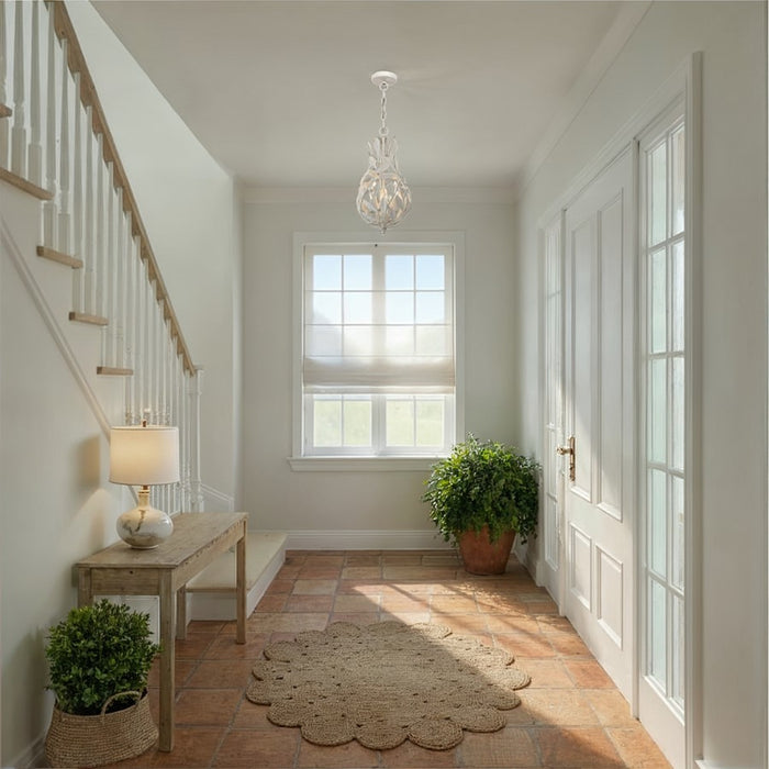 Crystorama Broche 3 Light 9" Chandelier, Matte White