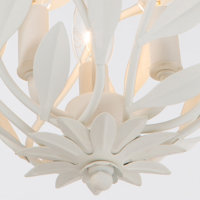 Crystorama Broche 3 Light 9" Semi Flush Mount, Matte White