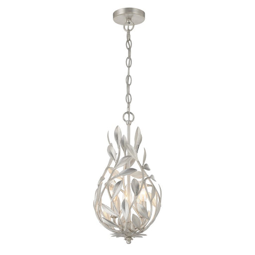 Crystorama Broche 3 Light 9" Chandelier, Antique Silver - 565-SA