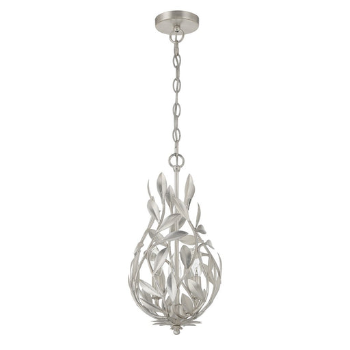 Crystorama Broche 3 Light 9" Chandelier, Antique Silver