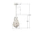 Crystorama Broche 3 Light 9" Chandelier, Antique Silver