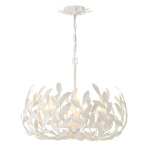 Crystorama Broche 5 Light Chandelier, Matte White