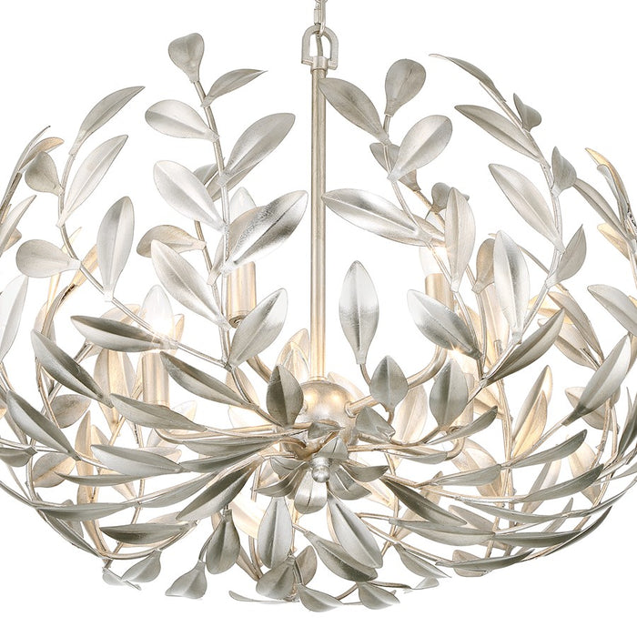 Crystorama Broche 5 Light Chandelier, Antique Silver