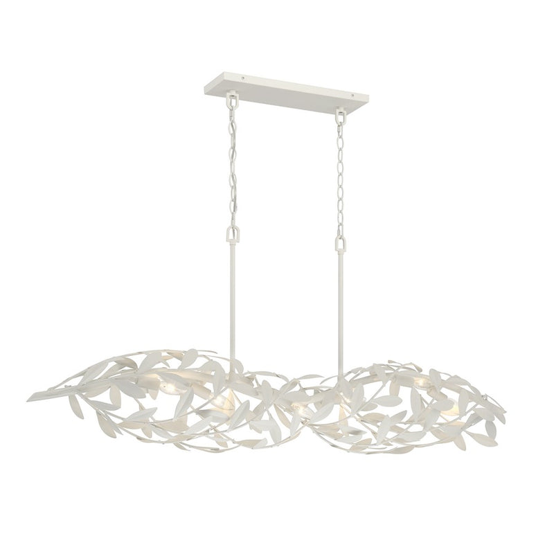 Crystorama Broche 6 Light 50.5" Chandelier, Matte White