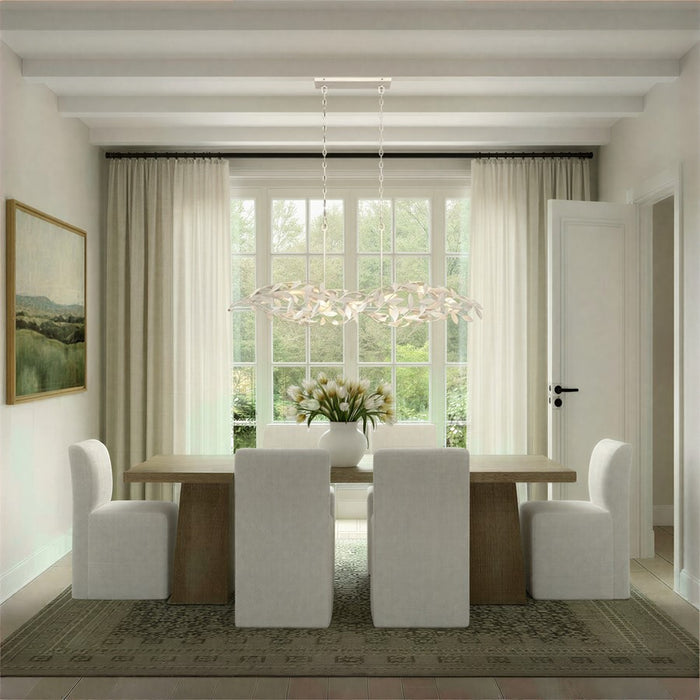 Crystorama Broche 6 Light 50.5" Chandelier, Matte White