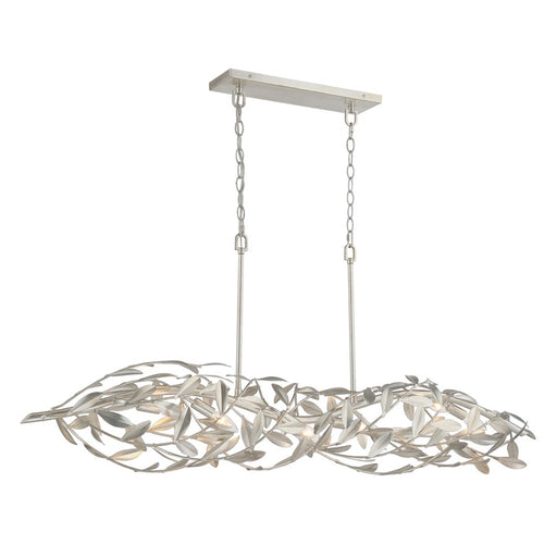 Crystorama Broche 6 Light 50.5" Chandelier, Antique Silver - 567-SA
