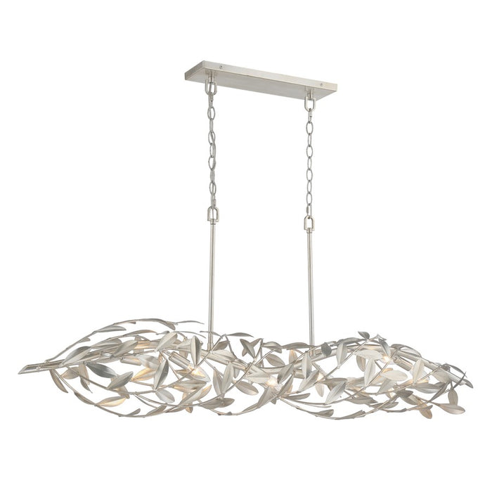 Crystorama Broche 6 Light 50.5" Chandelier, Antique Silver - 567-SA