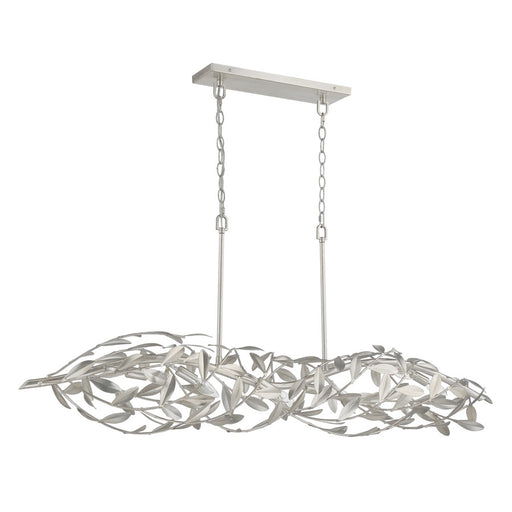 Crystorama Broche 6 Light 50.5" Chandelier, Antique Silver