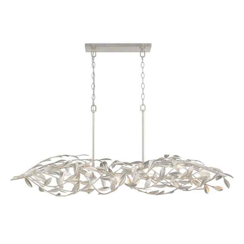 Crystorama Broche 6 Light 50.5" Chandelier, Antique Silver