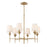 Crystorama Broche 6 Light Chandelier, Antique Gold/White - 568-GA