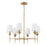 Crystorama Broche 6 Light Chandelier, Antique Gold/White