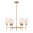 Crystorama Broche 6 Light Chandelier, Antique Gold/White