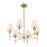 Crystorama Broche 6 Light Chandelier, Antique Gold/White