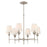 Crystorama Broche 6 Light Chandelier, Antique Silver/White - 568-SA