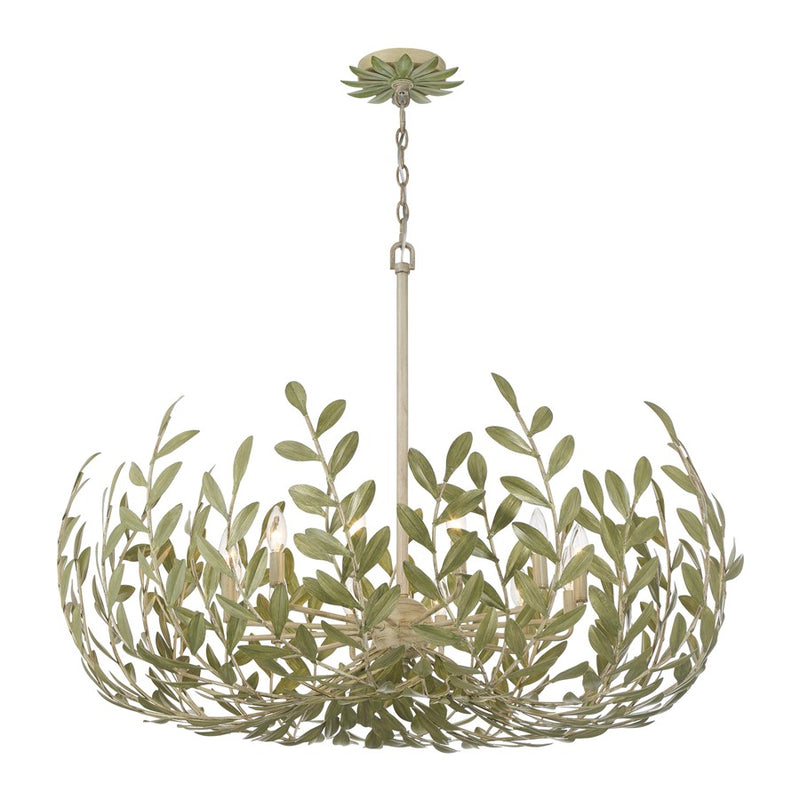 Crystorama Broche 12 Light 42" Chandelier, Champagne Green Tea