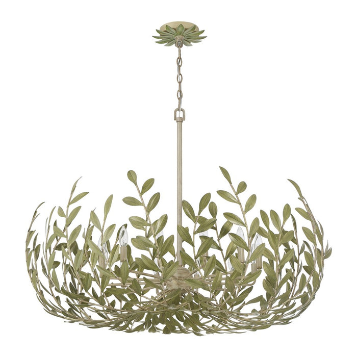 Crystorama Broche 12 Light 42" Chandelier, Champagne Green Tea
