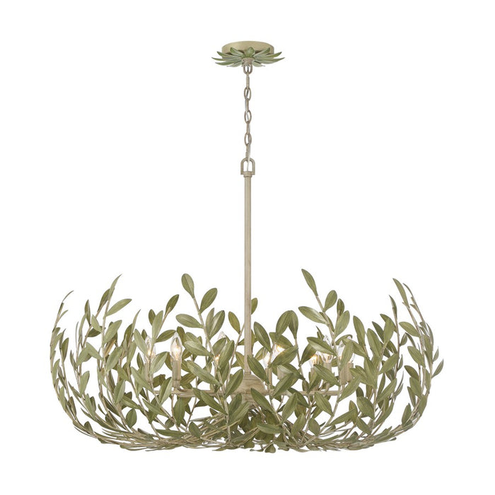 Crystorama Broche 12 Light 42" Chandelier, Champagne Green Tea