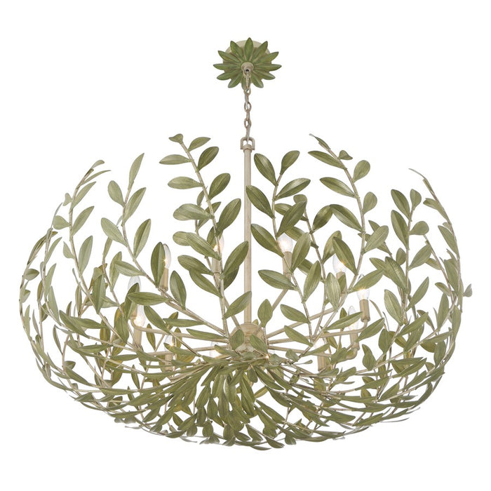 Crystorama Broche 12 Light 42" Chandelier, Champagne Green Tea