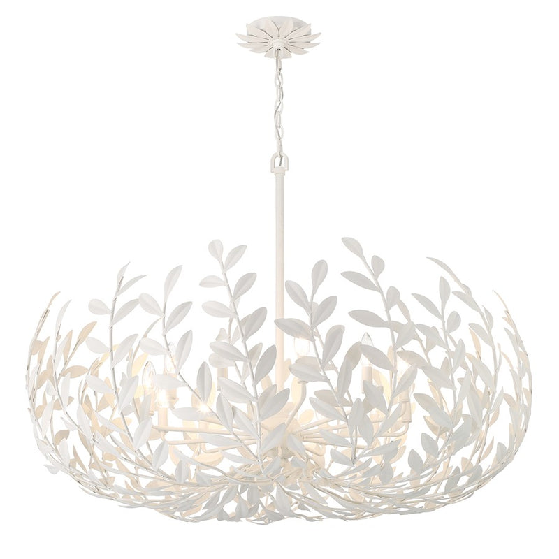 Crystorama Broche 12 Light Chandelier, Matte White