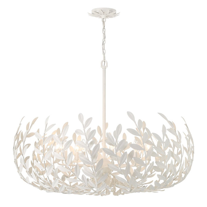 Crystorama Broche 12 Light Chandelier, Matte White