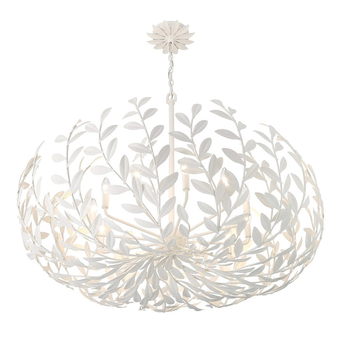 Crystorama Broche 12 Light Chandelier, Matte White