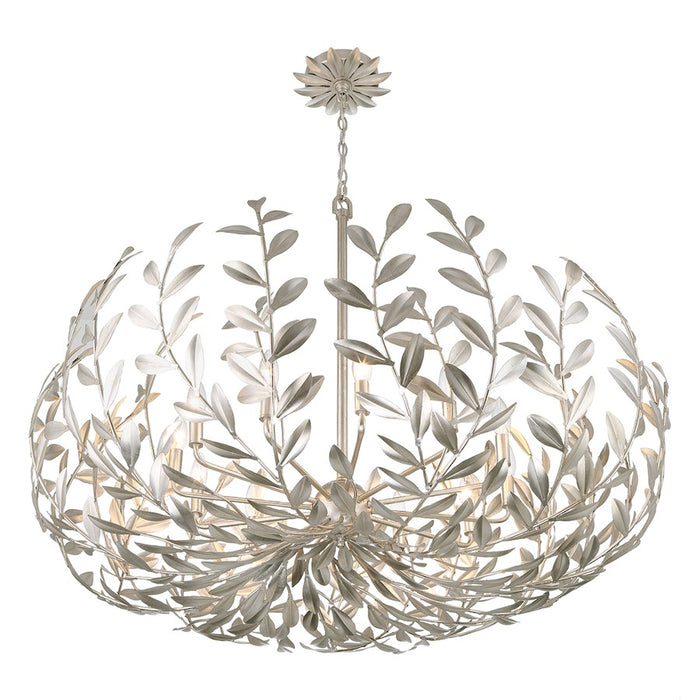 Crystorama Broche 12 Light Chandelier, Antique Silver